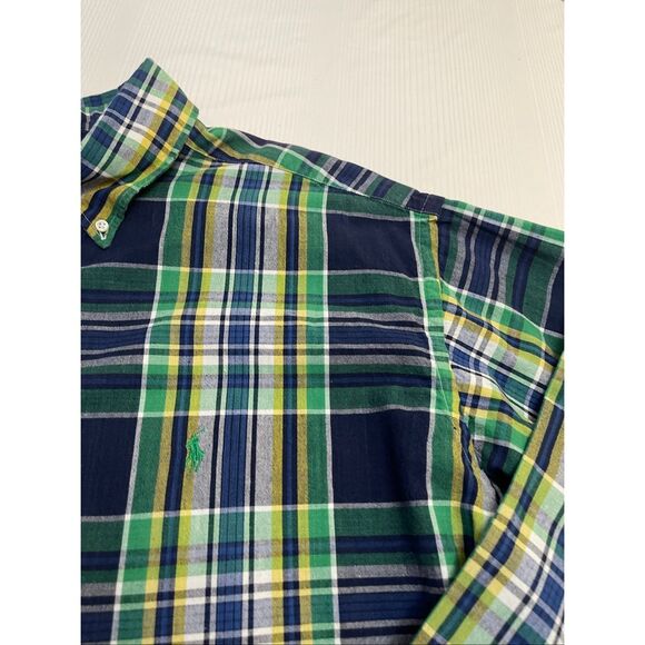 Ralph Lauren Blaire Men’s Vintage Navy Blue Green Plaid Button Down Shirt Sz XXL - Picture 2 of 7